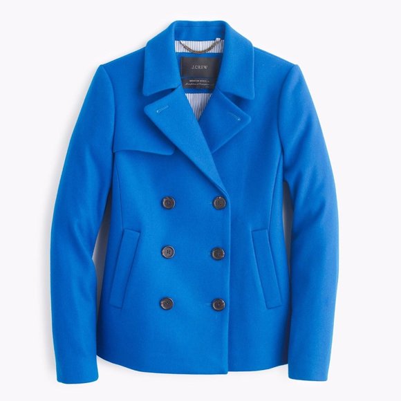 NWT- 0P -J.Crew Wool Melton Short Peacoat - $298